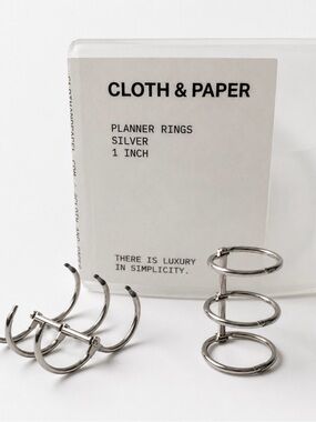 Cloth & Paper Silver 1" Planner Rings - 3-Pack